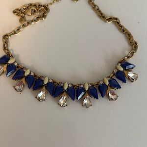 J. Crew Blue and Gold Statement Necklace